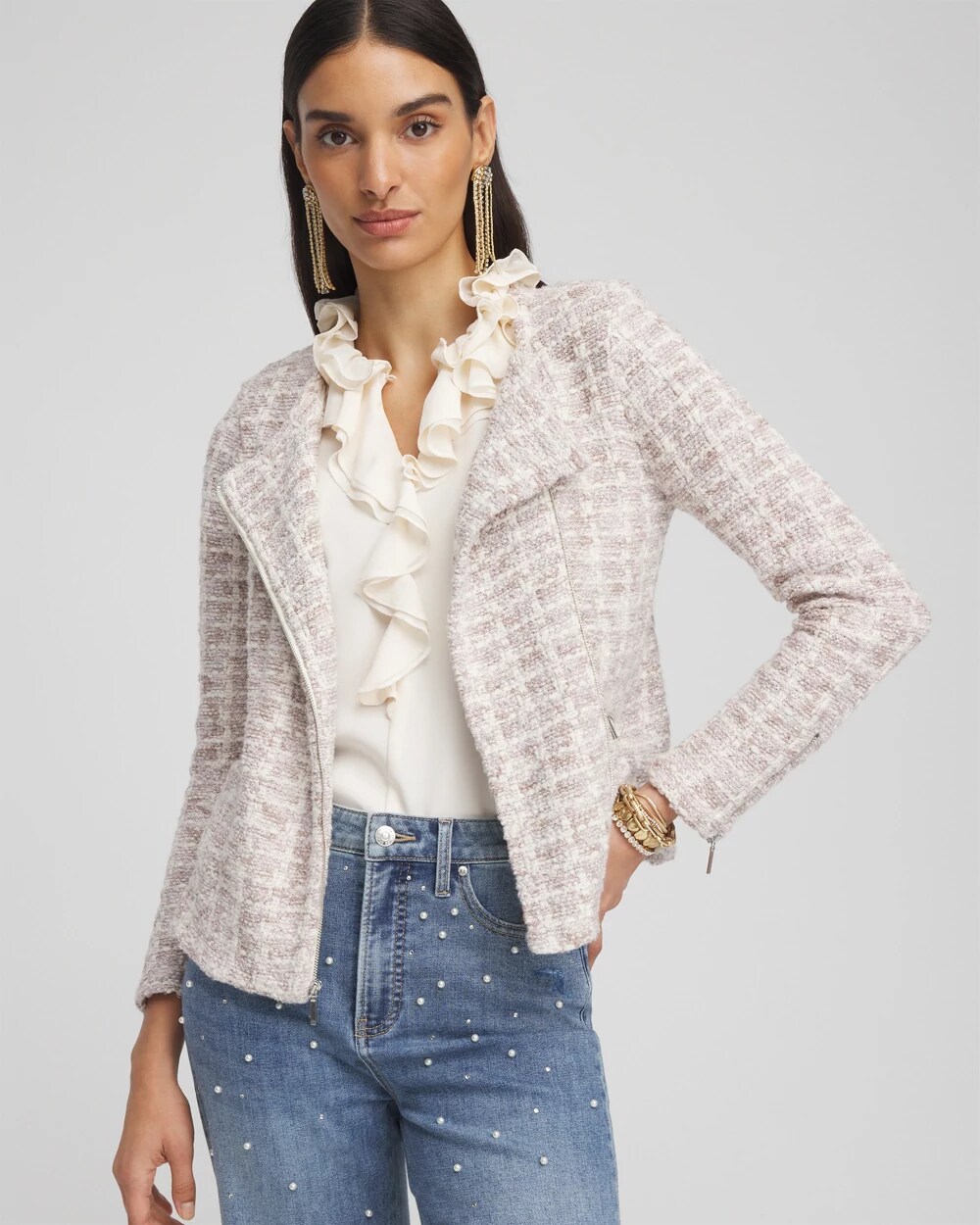 トップス DISCOVERED COCO TWEED KNIT CARDIGAN JKT トップス DISCOVERED COCO TWEED KNIT CARDIGAN JKT トップス